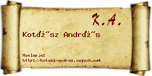 Kotász András névjegykártya