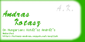 andras kotasz business card
